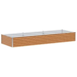 Helloshop26 - Jardinière surélevée industrielle 290 x 100 x 36 cm drainage optimal extérieur en acier galvanisé marron clair 02_0059047 - marron