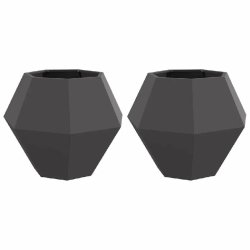 Helloshop26 - Lot de 2 jardinières rectangulaires pour extérieur 75 x 75 x 60 cm design pratique en acier noir 02_0053105 02_0053105 - noir acier 30