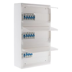 Coffret T4 39 modules Blanc équipé de 11 disjoncteurs et 3 inter. Diff. Livré avec accessoires - Zenitech
