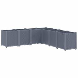 Helloshop26 - Jardinière bac lit surélevé plantes fleurs terrasse jardin 160 x 160 x 53 cm PP gris 02_0037459 - gris 3000217660124