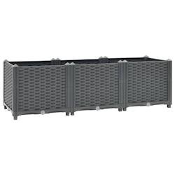 Helloshop26 - Jardinière lit surélevé plantes fleurs jardin 120 x 40 x 38 cm polypropylène gris foncé 02_0000905 - gris 3000072401535