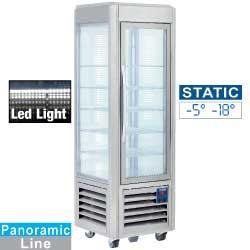 Vitrine réfrigérée panoramique 5 niveaux - 360 litres - Inox - Modèle Sne/sb-a1
