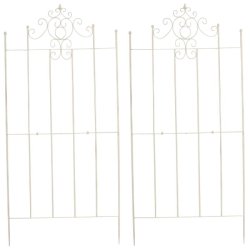 CLP Jeu de 2 treillages Paula 170 x 86 cm Crème antique - beige métal 322543