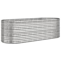 Helloshop26 - Jardinière bac lit surélevé plantes fleurs terrasse jardin de jardin acier enduit de poudre argenté Argent 02_0039717 - argenté aci
