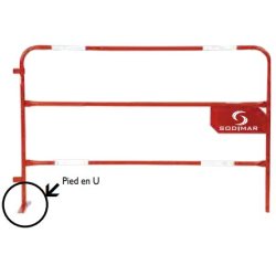 Barrière de protection de chantiers métallique - Sodimar - personnalisable avec découpe laser et pied en U stable