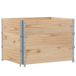 Helloshop26 - Jardinière bac lit surélevé plantes fleurs terrasse jardin 80 x 60 cm bois de pin massif marron 02_0037875 - marron métal 3000213986327