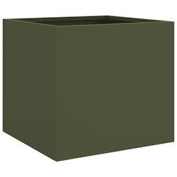 Helloshop26 - Jardinière bac lit surélevé plantes fleurs terrasse jardin olive 32 x 30 x 29 cm acier vert 02_0038694 - vert acier 3000217927128
