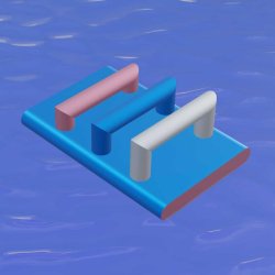 Triple Haie - Structure gonflable pour aquapark avec trois haies de hauteurs différentes - 3 x 2 x 1 m