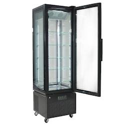 Armoire vitrine réfrigérée avec roues - 650x650x1950 mm - 320 W 230/1V - 14119901 Eurast - noir multi-matériau 14119901