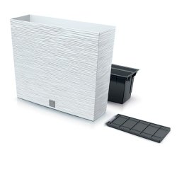 Prosperplast - Jardinière blanche avec réserve d’eau, collection FURU - 58x18x49,8 cm, capacité de 12 L - blanc plastique polypropylène ZA5226