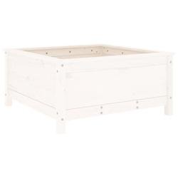 Helloshop26 - Jardinière bac lit surélevé plantes fleurs terrasse jardin 82,5 x 82,5 x 39 cm bois massif de pin blanc 02_0037943 - blanc Bois massi