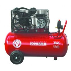 Compresseur en "V" Fonte - 100 l - 2 cv - 185 cm3 mono - Sodise | 11234