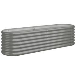 Helloshop26 - Jardinière bac lit surélevé plantes fleurs terrasse jardin de jardin acier enduit de poudre 152 x 40 x 36 cm gris 02_0039576 - gris a