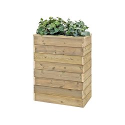 HORTALIA Jardinière en bois avec réserve d’eau Nidum Basic 60 x 34 x 80 cm – Intérieur et extérieur - marron Bois massif N638