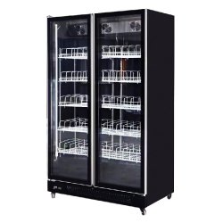 Romux® Professional Vitrine Réfrigérée MD 2 Portes Noir 1050 Litres avec éclairage LED Ventilées | Réfrigération Verticale Positive - 8435811805438