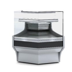 Vitrine d'angle positif L.1115mm P.1125mm Vitre bombée Docriluc