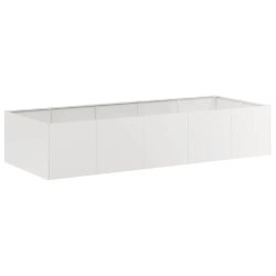 Helloshop26 - Jardinière à plantes design moderne extérieure 200 x 80 x 40 cm profonde robuste en acier inoxydable 02_0051539 02_0051539 - inox 300