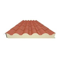 Panneau sandwich couverture imitation tuile (Romane) mousse polyuréthane à destination des bâtiments résidentiels