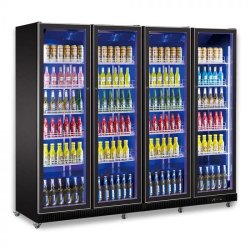 Vitrine réfrigérée murale 4 portes de 2m24 (idéale pour les petits passages de portes)