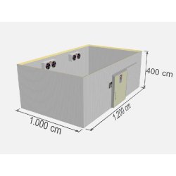 Chambre froide négative industrielle - TD FRZ-480 - 480 m³ - Isolation en panneaux sandwich