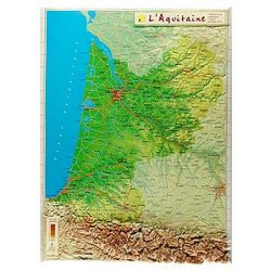 Cartes géographiques de l'Aquitaine - Superficie 41310 km² - 42x31 cm