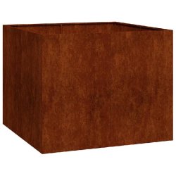 Helloshop26 - Jardinière carrée design moderne jardin 100 x 100 x 80 cm stable en acier rouillé 02_0051605 02_0051605 - inox 3000237003871