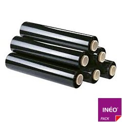 Film étirable manuel noir 17 microns - 45cm x 270m (carton de 6 rouleaux) - résistance et confidentialité