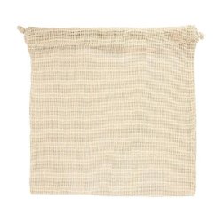 Sac filet réutilisable coton 33x33cm beige - par 25