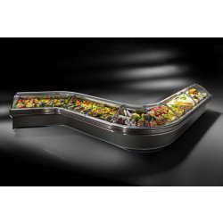 Vitrine réfrigérée professionnelle pour boucherie, charcuterie et sandwichs - Époque - Exposition haute et vision panoramique