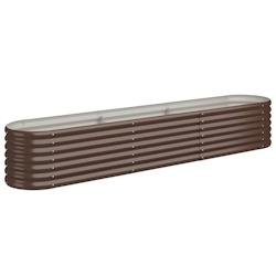 Helloshop26 - Jardinière bac lit surélevé plantes fleurs terrasse jardin de jardin acier enduit de poudre marron 02_0039550 - marron acier 30002185