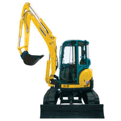 Mini pelle 5t5 sur chenilles - Yanmar - VIO50 UCR avec lame avancée de 20 cm et commande hydraulique