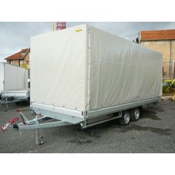 Remorque plateau HUMBAUR HT 255221 GR / HT 305221 GR - 2 essieux, roues dessous, ridelles alu, PTAC 2500 à 3000 kg