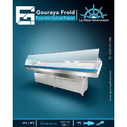 Présentoir poisson réfrigéré MÉDITERRANÉEN - GOURAYA FROID - acier inox AISI 304 - température -3°C à 0°C