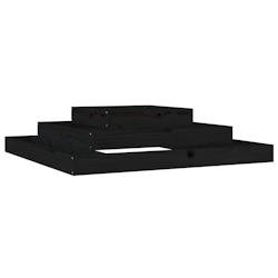 Helloshop26 - Jardinière bac lit surélevé plantes fleurs terrasse jardin 110 x 110 x 27 cm bois massif de pin noir 02_0037313 - noir Bois massif 30