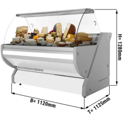 Vitrine réfrigérée de présentation avec service-arrière + réserves réfrigérées