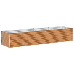 Helloshop26 - Jardinière surélevée design industriel extérieur 390 x 100 x 68 cm avec drainage efficace en acier galvanisé marron 02_0059056 - ma