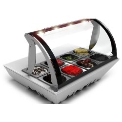Vitrine réfrigérée à Tapas ventilée 8 GN 1/6 Série TOPPING BOX Sayl