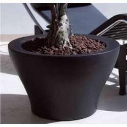 Jardinière ronde en polyéthylène rotomoulé - Réserve d'eau et options variées - Ø60 x H38 cm