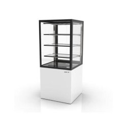 Vitrine neutre INTEGRA sur base - 600 mm - 4 niveaux - H1400 mm - IN60/80-140N | Sayl Barcelona- Accès arrière - blanc 674005070414