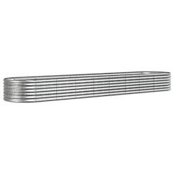 Helloshop26 - Jardinière bac lit surélevé plantes fleurs terrasse jardin de jardin acier enduit de poudre argenté Argent 02_0039700 - argenté aci