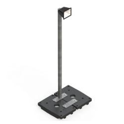 Support d'éclairage de sécurité - Mât H1600 avec 2 lests, 1600 mm de hauteur