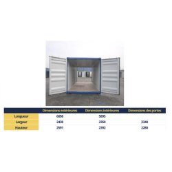 Container maritime 20 pieds Double Door - Premier Voyage - Acier Corten et contreplaqué marine