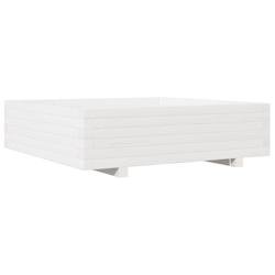Helloshop26 - Jardinière bac lit surélevé plantes fleurs terrasse jardin 90 x 90 x 26,5 cm bois de pin massif blanc 02_0038049 - blanc Bois massif