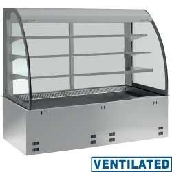 Élément cuve et vitrine réfrigérée ventilée - 3 niveaux ouverts avec rideau - 5x GN 1/1 - DPA/RVA318-S (sans unité hermétique)