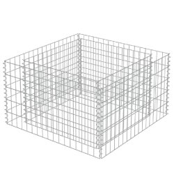 Helloshop26 - Jardinière lit surélevé plantes fleurs jardin à gabion 90 x 90 x 50 cm acier galvanisé 02_0001319 - acier 3000076901536