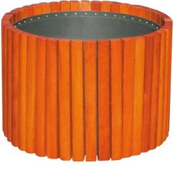 Jardinière en bois Newport - acier inoxydable, bois exotique ou pin traité - 140L