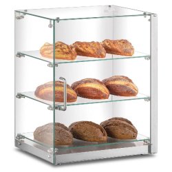 Vitrine neutre en acier et verre avec 3 étagères. Dimensions (LxPxH) 40,6x34x61,8 cm. Modèle CRN30 - 4239