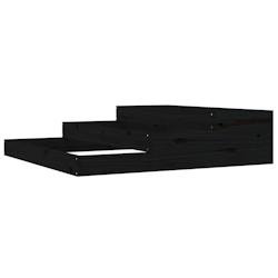 Helloshop26 - Jardinière bac lit surélevé plantes fleurs terrasse jardin 107 x 107 x 27 cm bois massif de pin noir 02_0037296 02_0037296 - noir Boi
