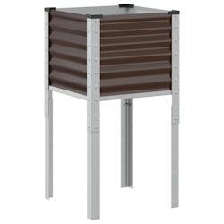 Helloshop26 - Jardinière bac lit surélevé plantes fleurs terrasse jardin 45 x 45 x 88 cm acier marron 02_0037615 - marron acier 3000217820207