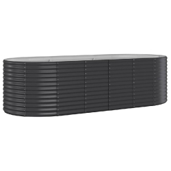 Helloshop26 - Jardinière bac lit surélevé plantes fleurs terrasse jardin de jardin acier enduit de poudre anthracite 02_0039477 02_0039477 - acier